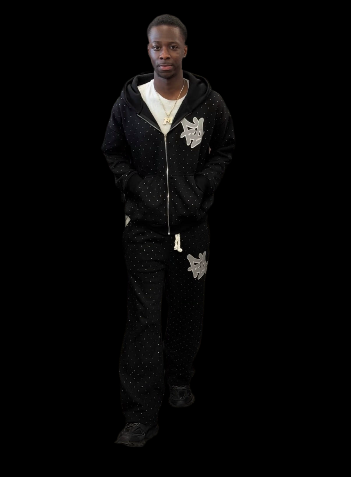 Black Rhinestone Sweatsuit