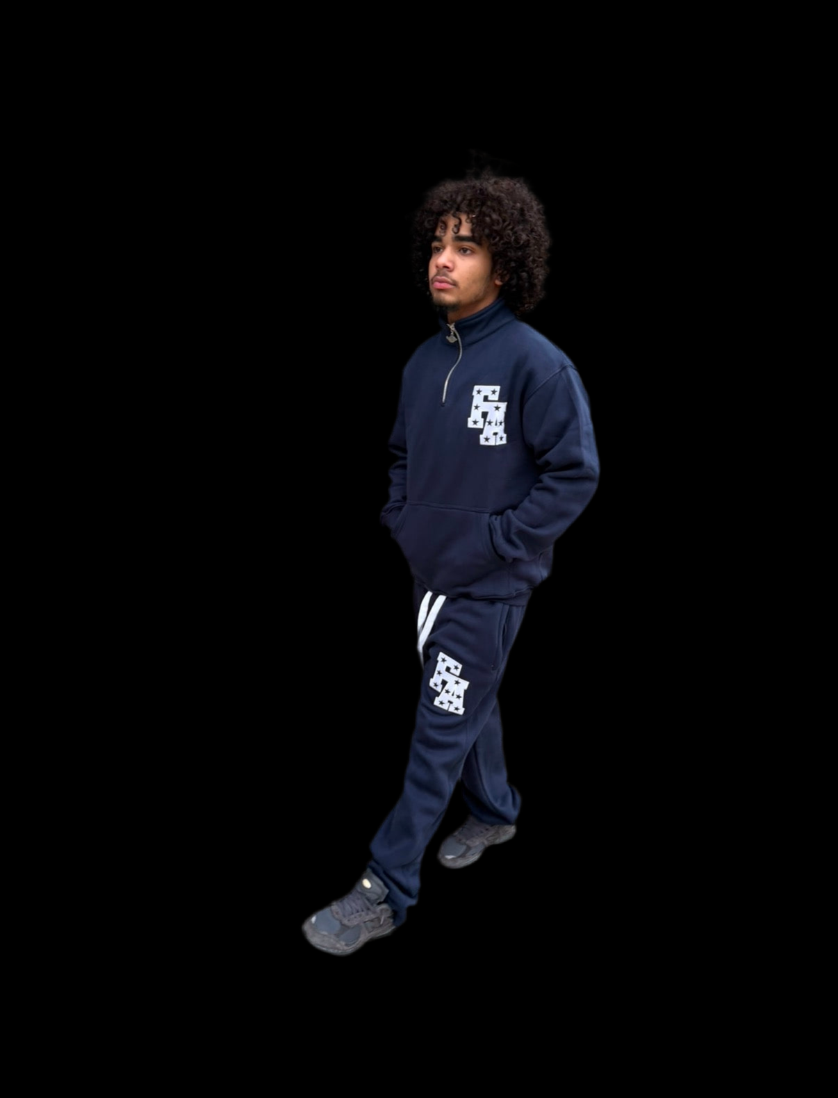 Navy Blue Quarter Zip Sweatsuit