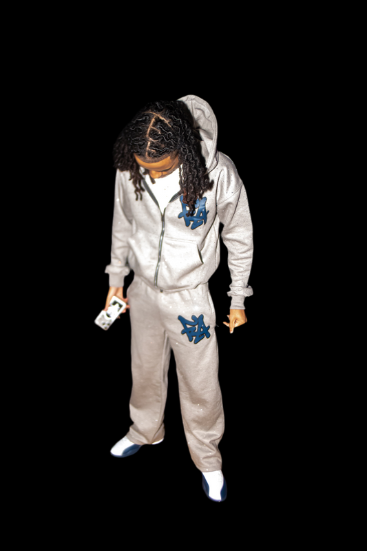 Grey Rhinestone Sweatsuit
