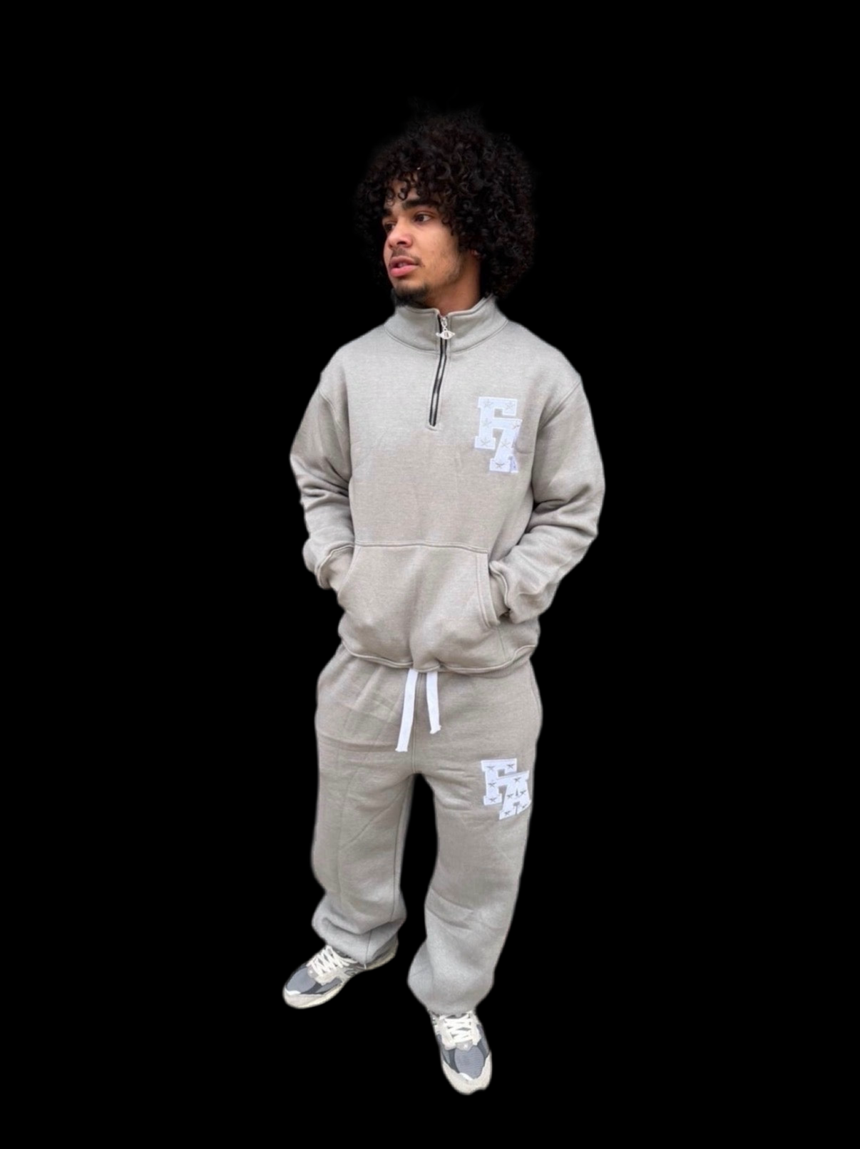 Grey Quarter Zip Sweatsuit