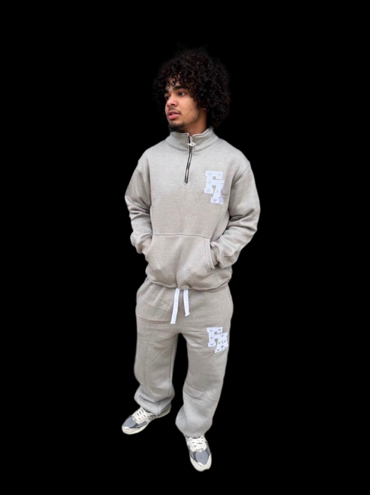 Grey Quarter Zip Sweatsuit