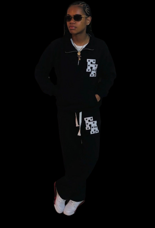 Black Quarter Zip Sweatsuit